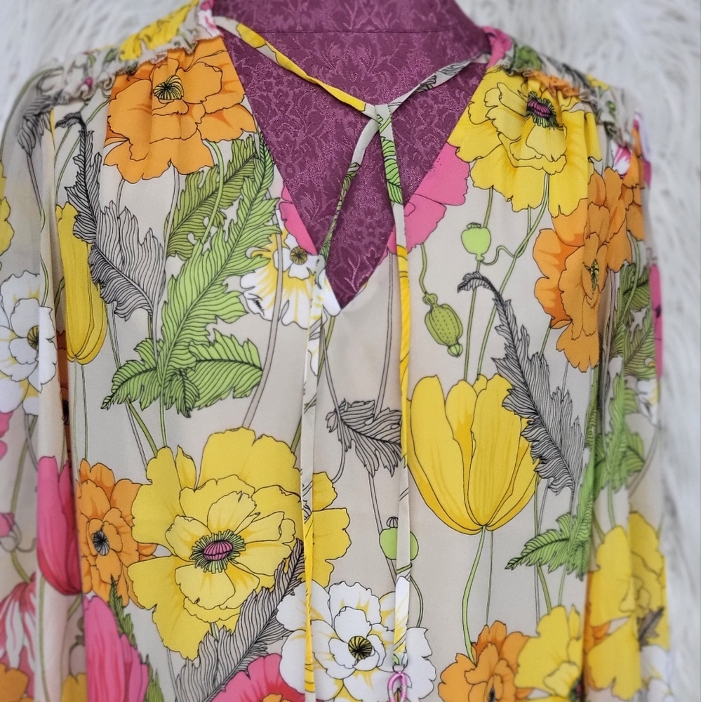 TRINA TURK Floral Print Women's Top SMALL NWT